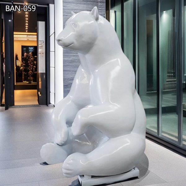 Full Size Wildlife Bronze Polar Bear Sculpture Decor Supplier