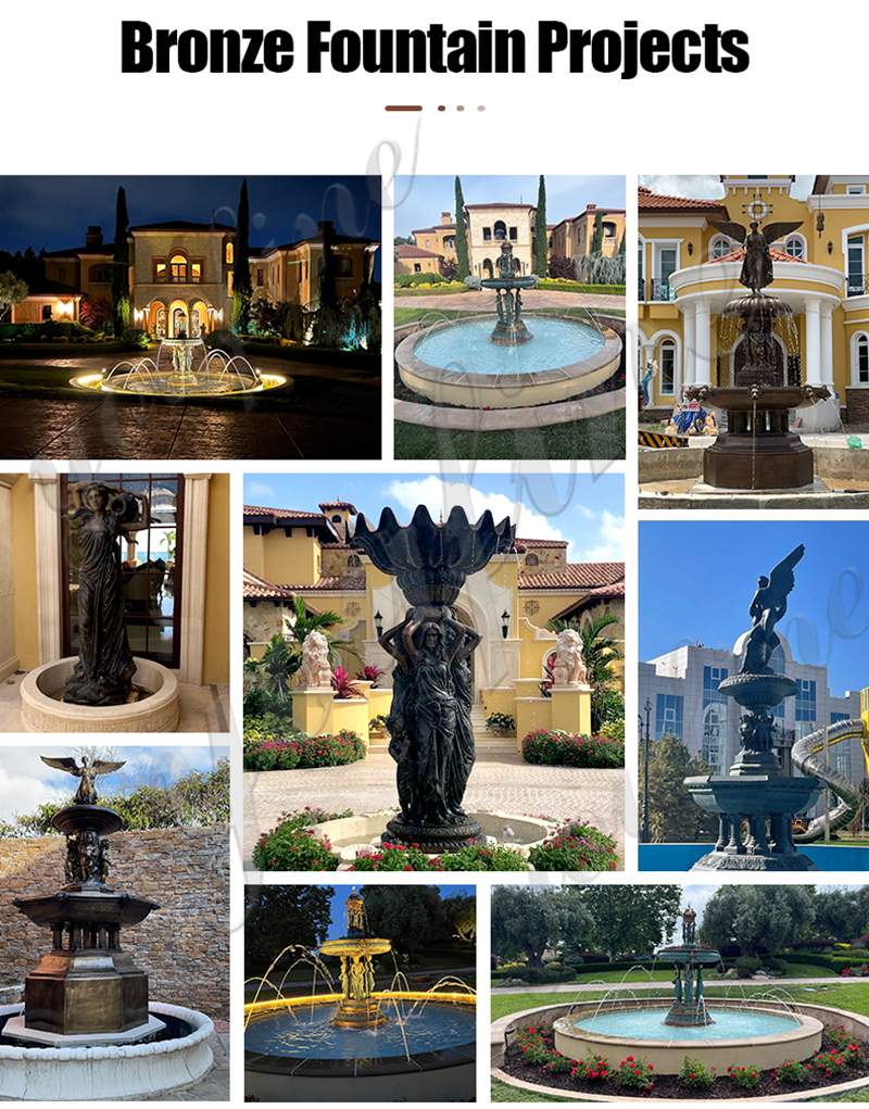garden fountains and statues