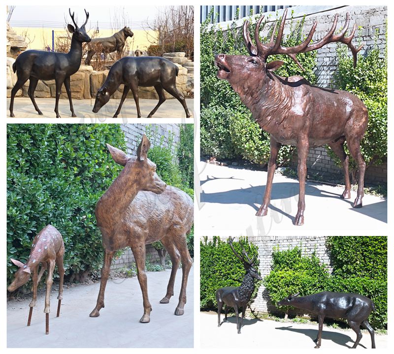 large Bronze Deer Sculpture