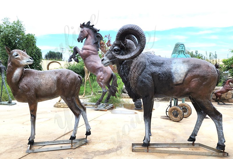 large bronze argali sculpture