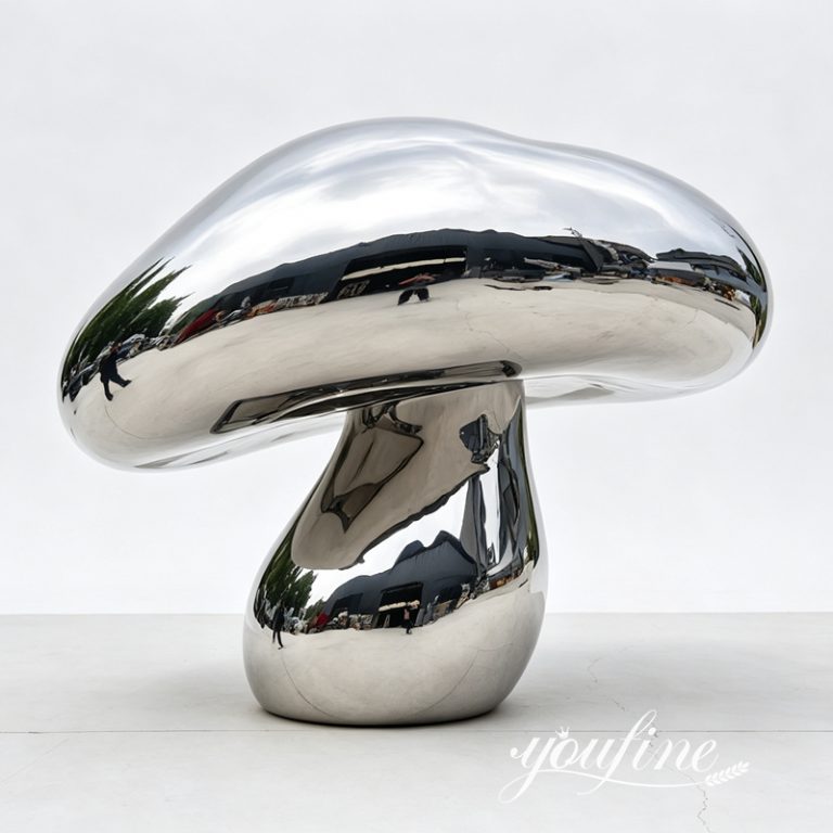 Large Mirror Polished Stainless Steel Mushroom Sculpture for Outdoor Spaces SSP-013