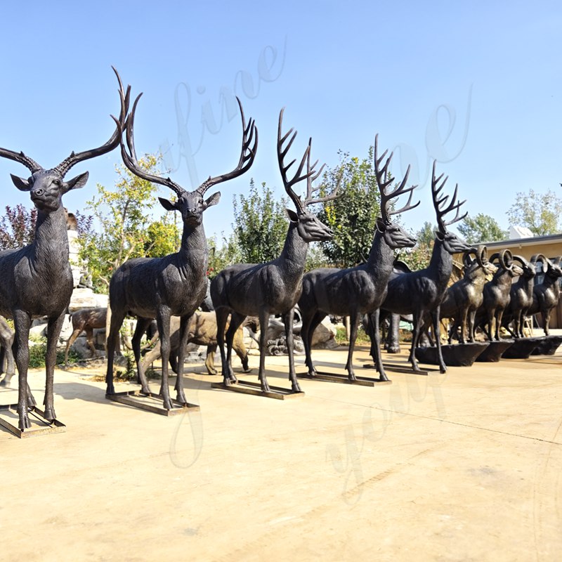 Life Size Outdoor Bronze Animal Statues Community Development Zone Projects