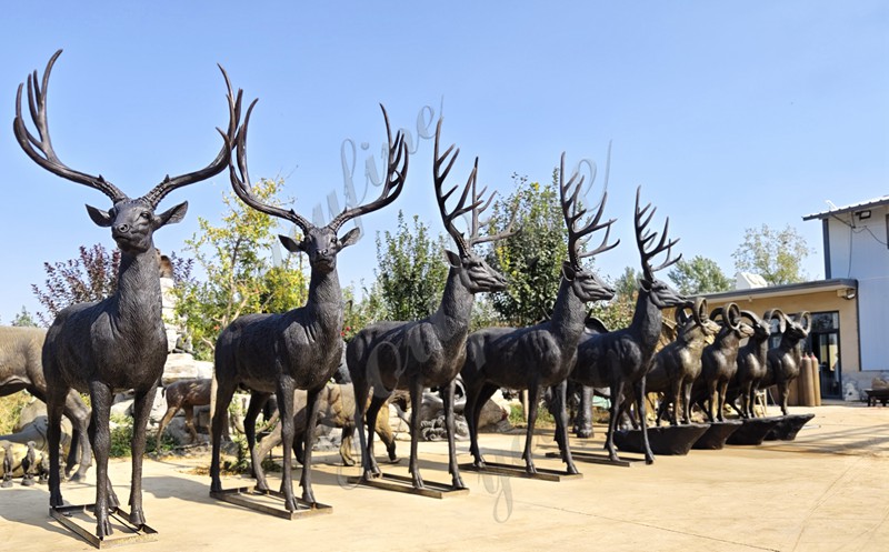 life size bronze outdoor animal statues