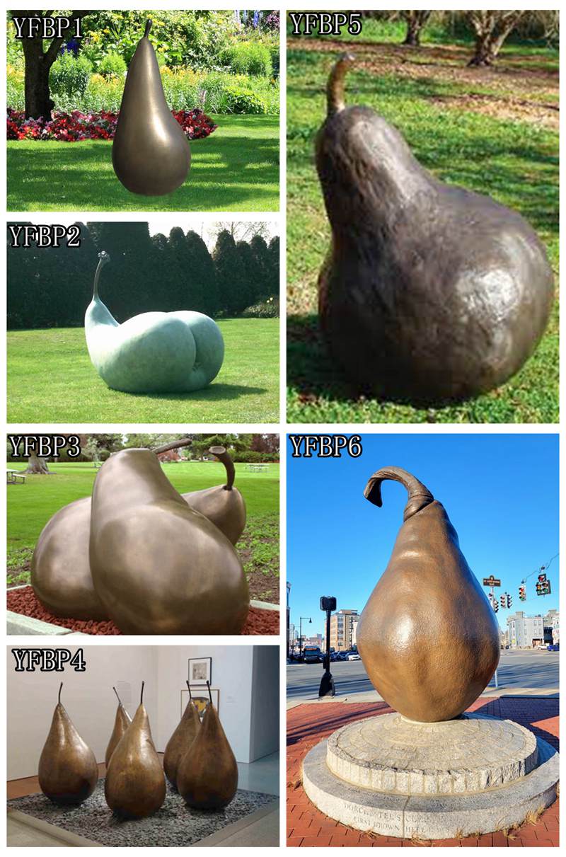 more bronze pear sculptures