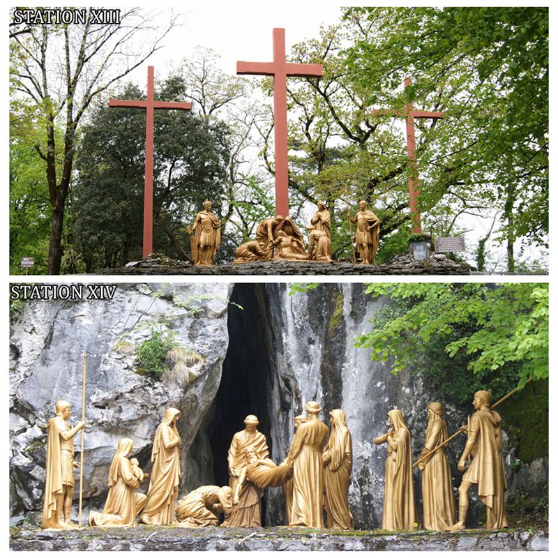 outdoor stations of the cross statues