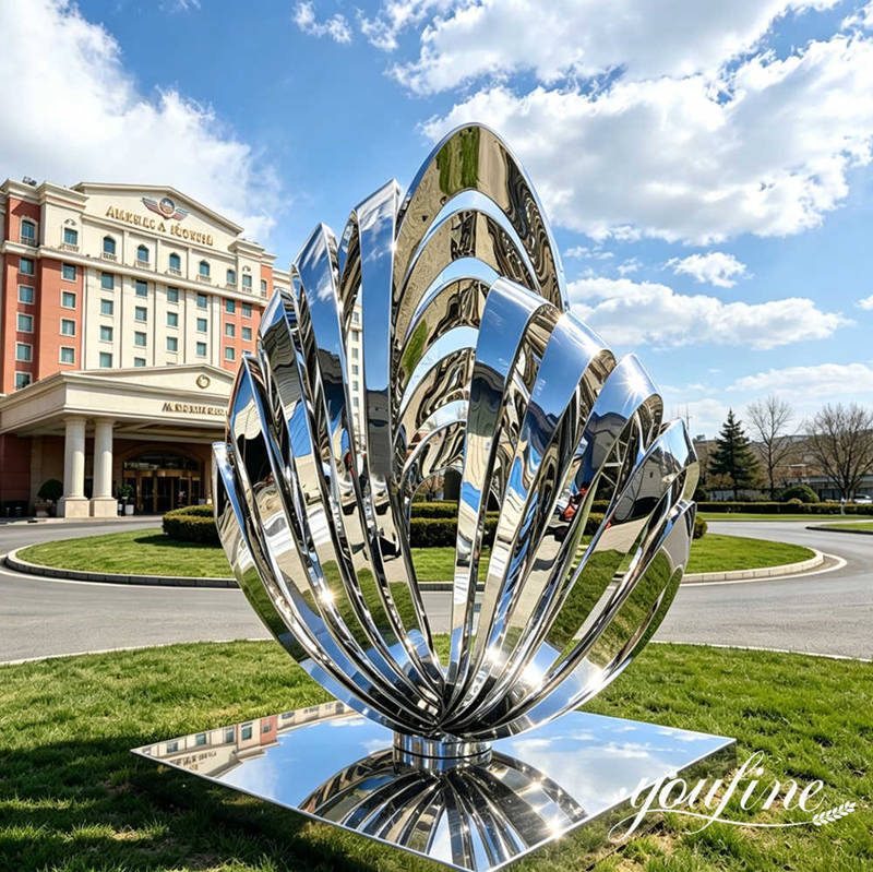 Large Stainless Steel Scallop Shell Sculpture SSA-011