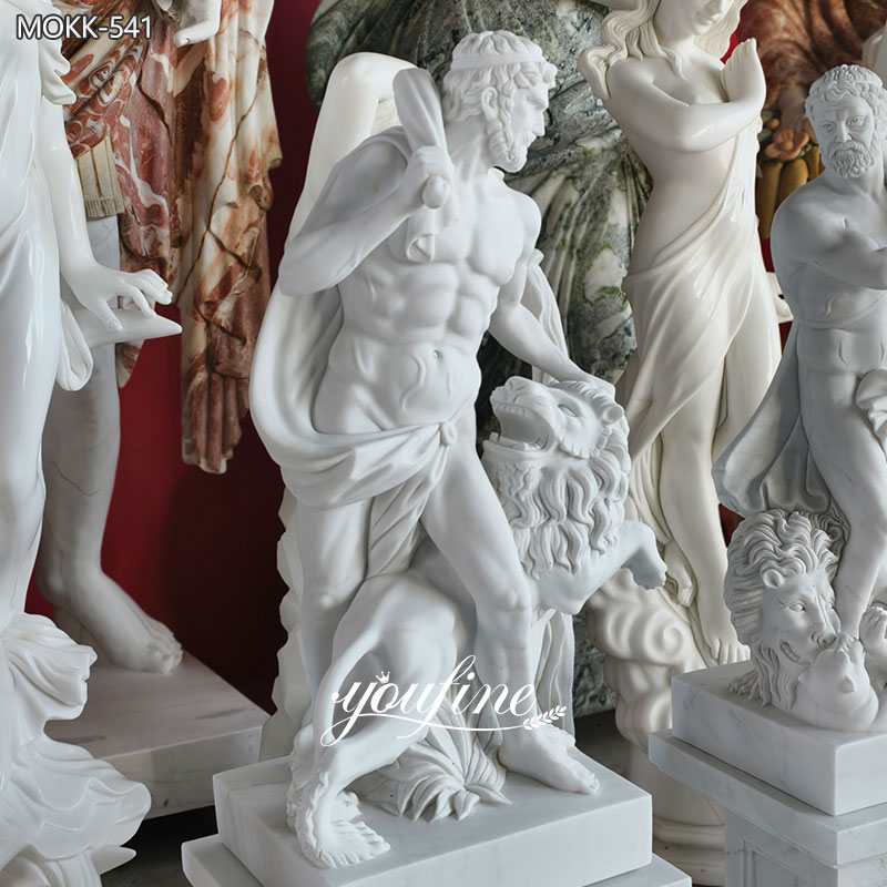 Marble Hercules Nemean Lion Statue For Sale
