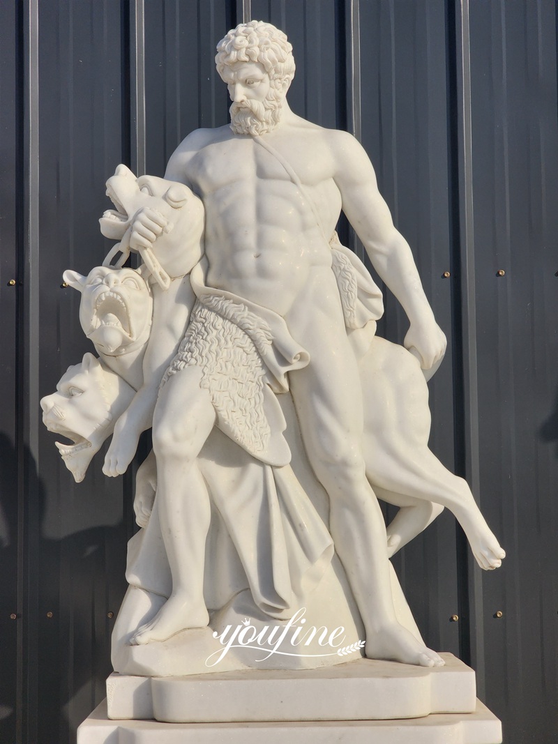 white Marble Hercules and Cerberus
