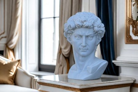 High Quality White Marble Bust of David Statue for Sale