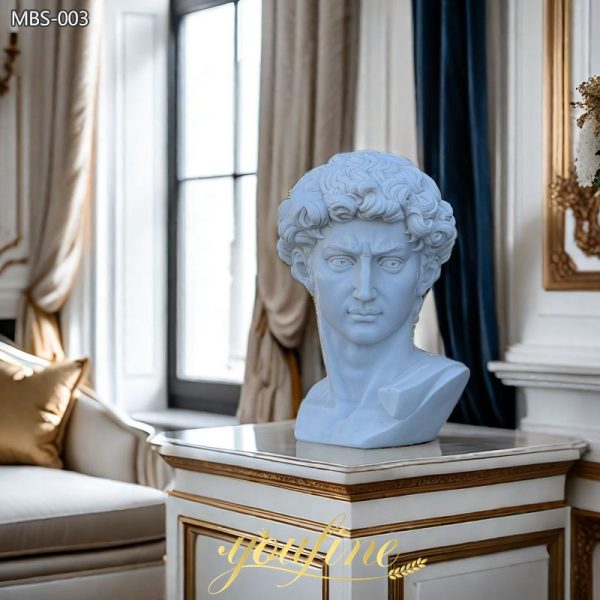 High Quality White Marble Bust of David Statue for Sale