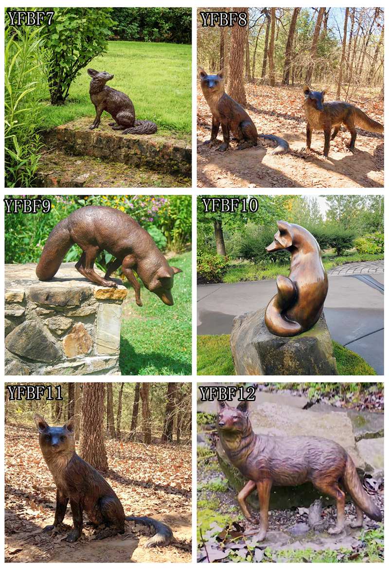 Life Size bronze fox sculpture