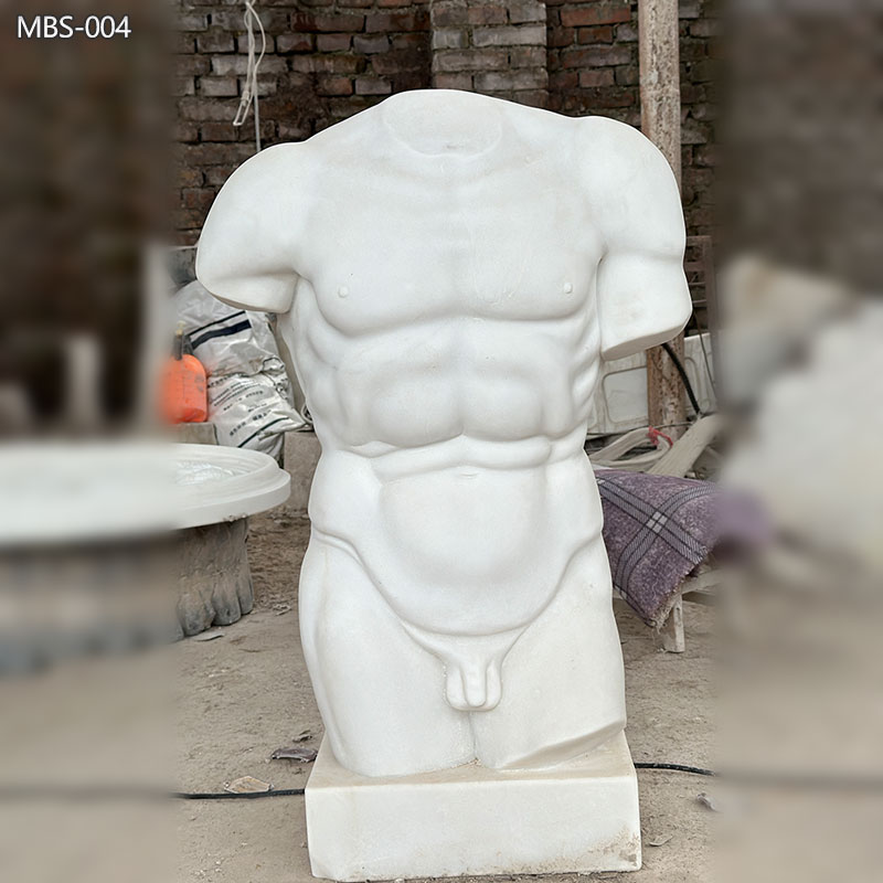 Estatua De Torso Masculino Azul Mate - Escultura Moderna De Resina Para Decoración Del Hogar (31.5 Cm, Alfie Francis)