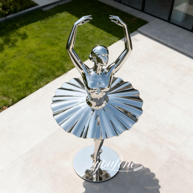 stainless steel ballerina sculpture