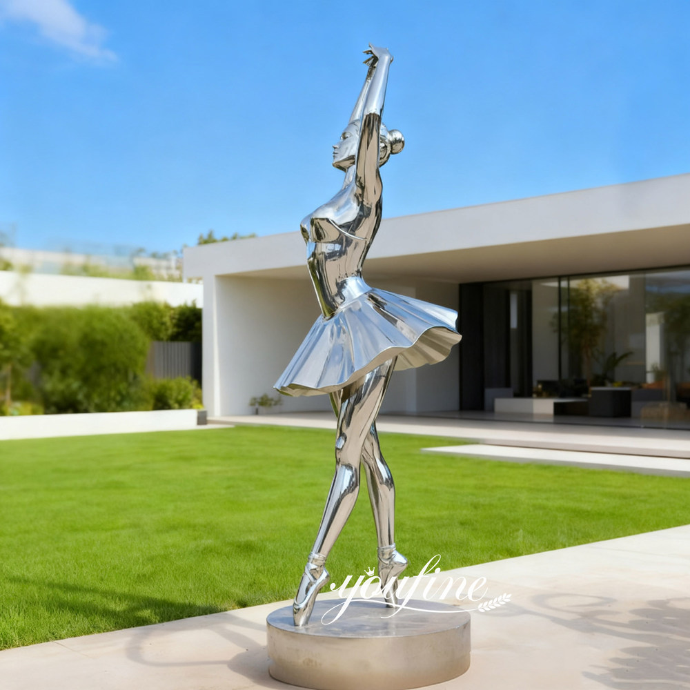 steel ballerina sculpture details
