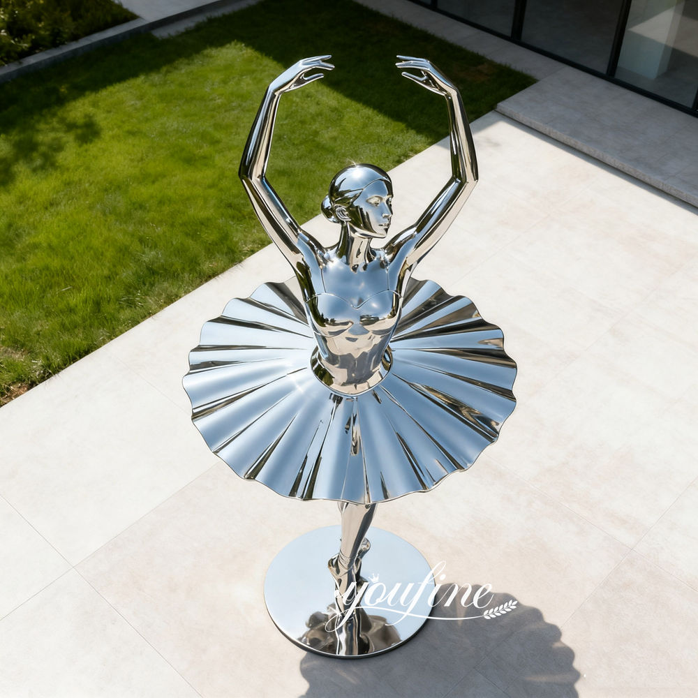 stainless steel ballerina sculpture