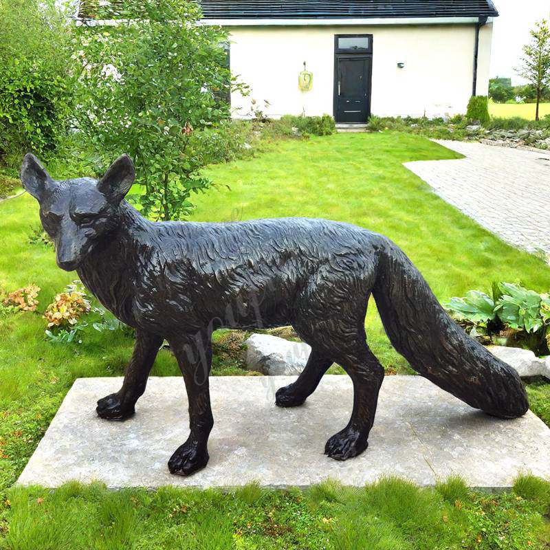 bronze fox sculpture