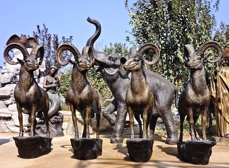 bronze goat statue