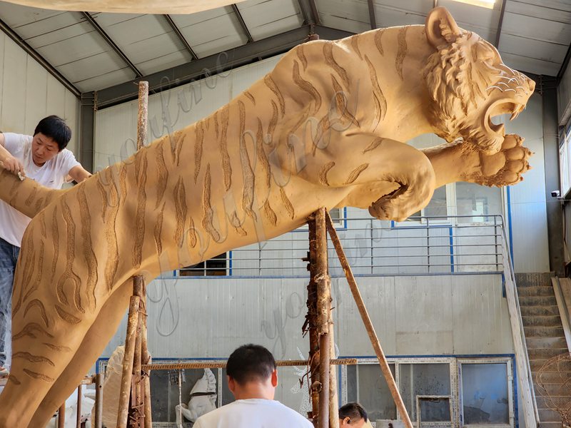full size bronze tiger statue clay model