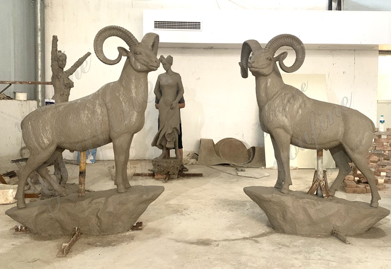 life size goat statue clay model
