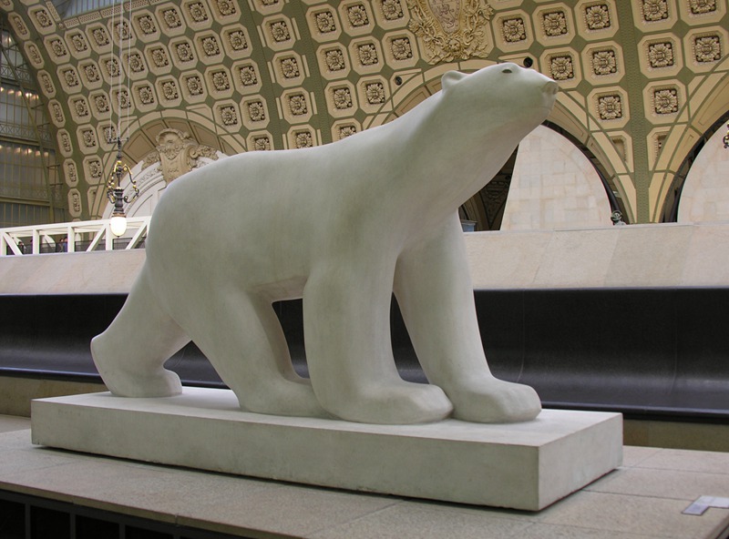 marble polar bear sculpture