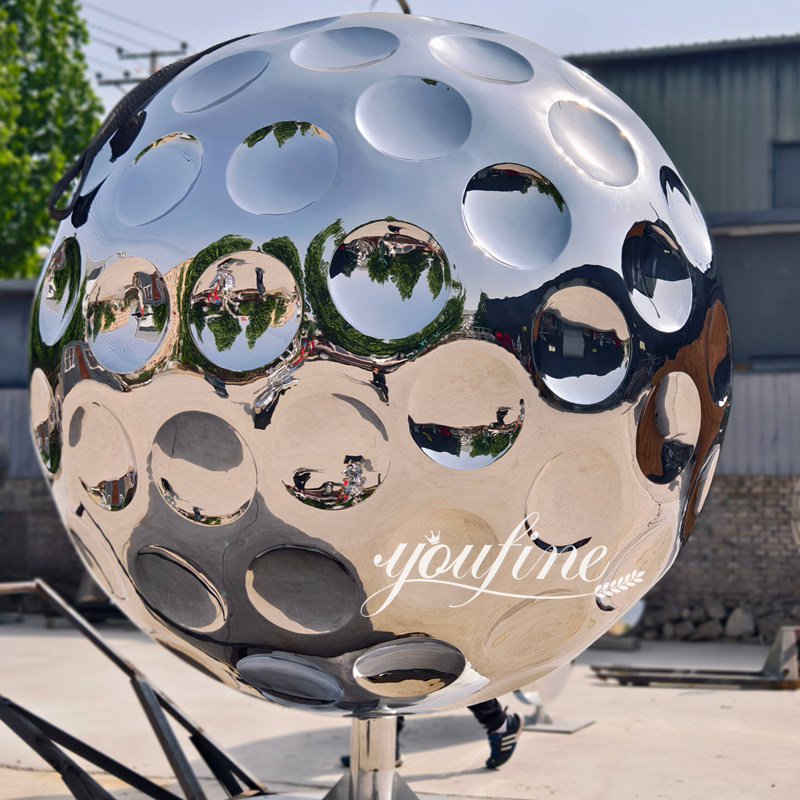 mirror polished golf ball sculpture