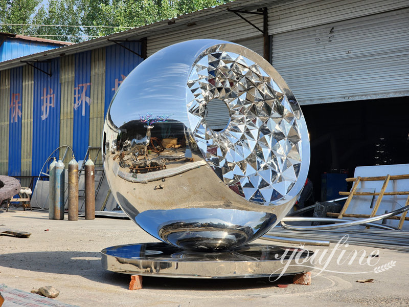 modern stainless steel sculpture