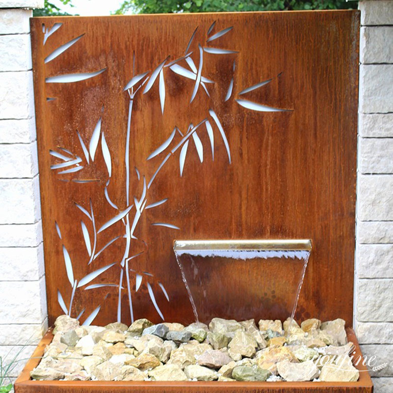 decorative corten steel fountain
