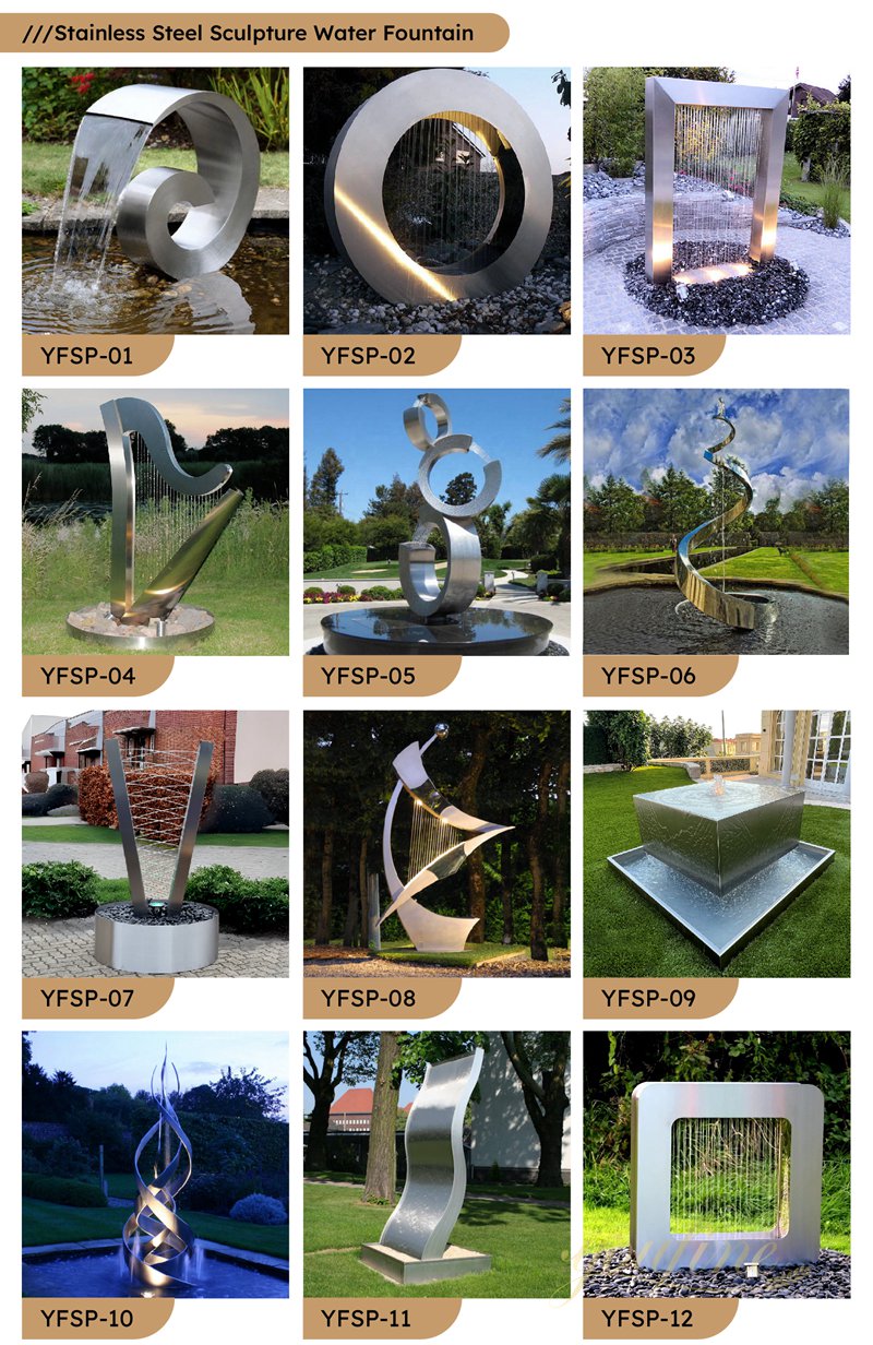 youfine metal water feature fountain for sale