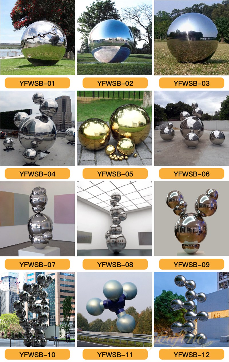 youfine stainless steel ball sculpture for sale