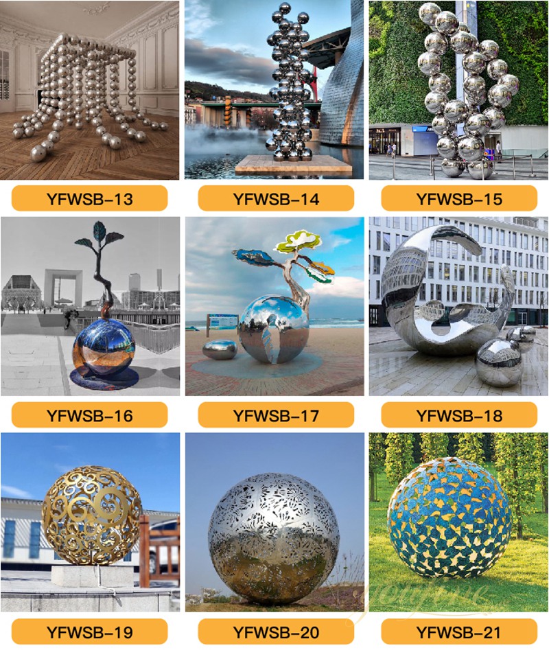 youfine stainless steel ball sculpture for sale