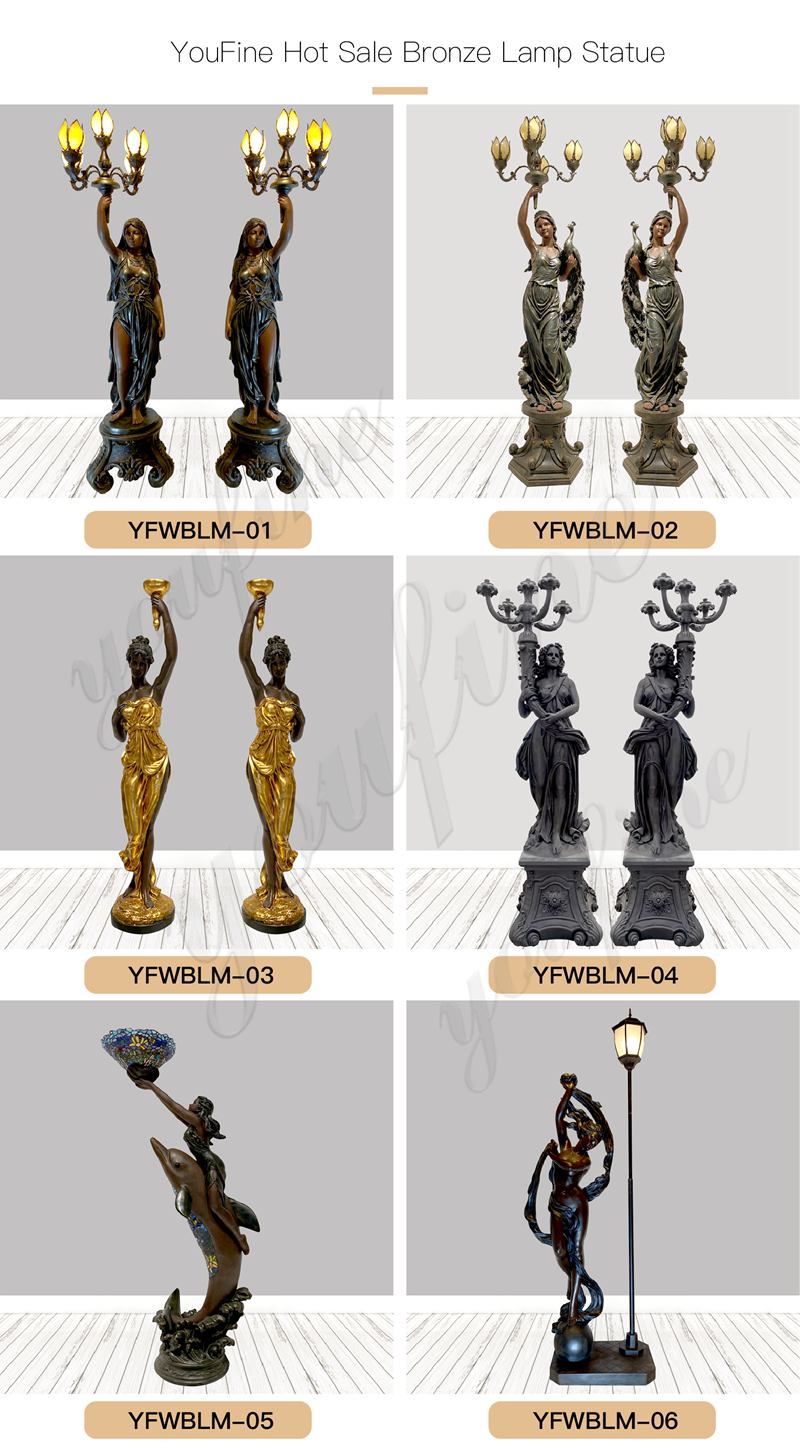 Antique-Bronze-Lady-Statue-Lamp-for-Sale