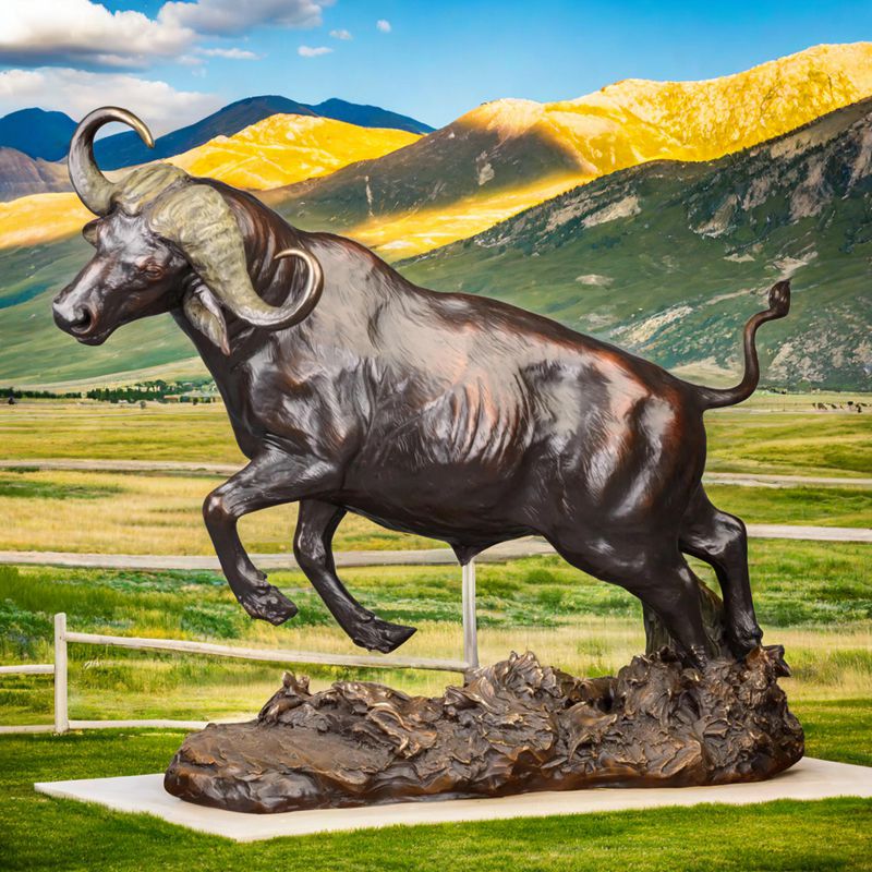 Bronze Buffalo Statue