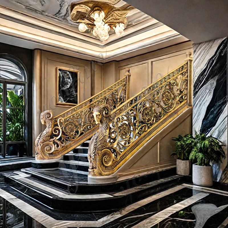 Bronze Rams Head Staircase
