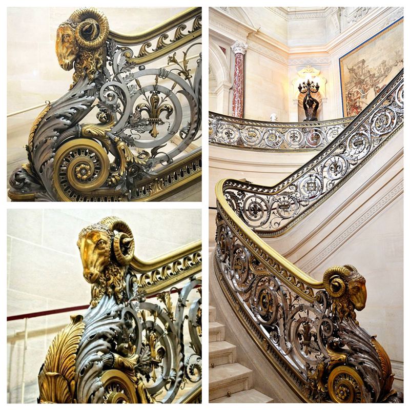 Bronze Rams Head statue Balustrade