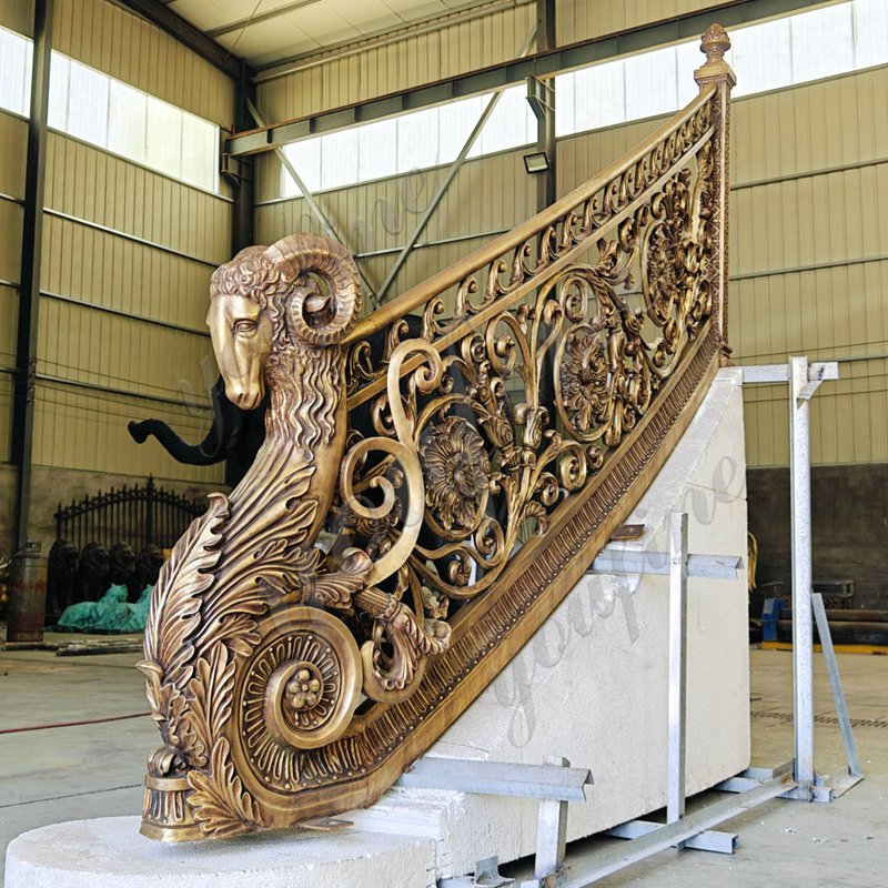 Bronze Rams statue Balustrade
