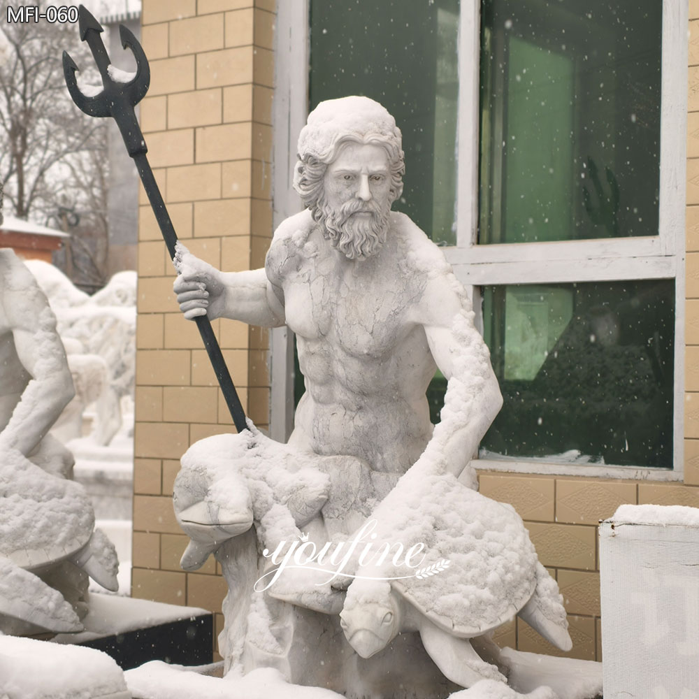 Grieks marmeren Poseidon-beeld