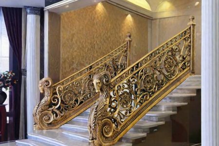 Bronze Rams Head Staircase Railings Homes Stairwell Architecture Manufacturers