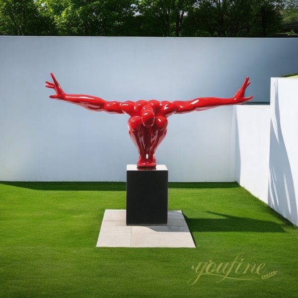 Modern Diving Metal Human Sculpture for Sale