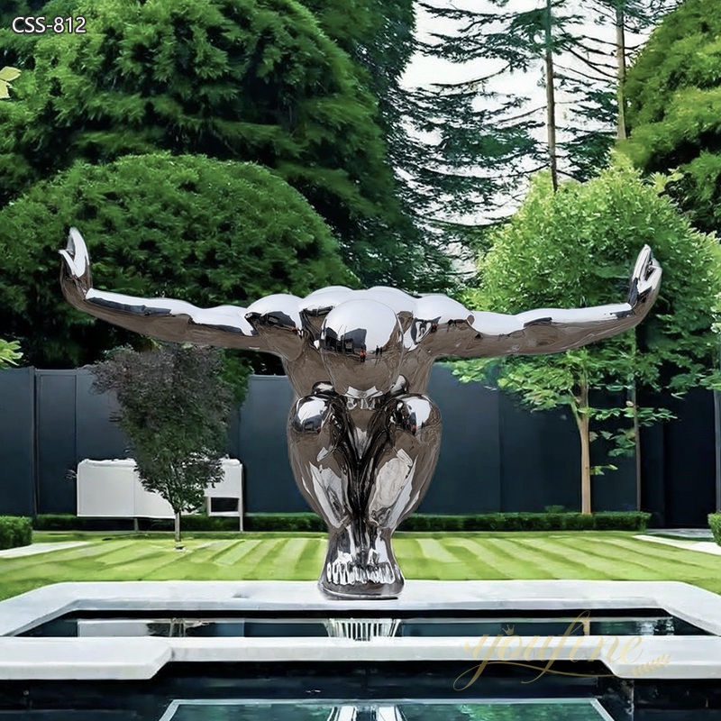 Modern Diving Metal Human Sculpture for Sale