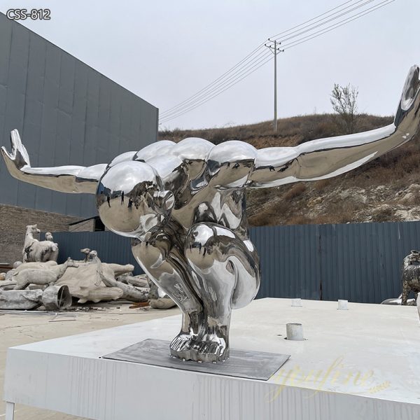 Modern Diving Metal Human Sculpture for Sale