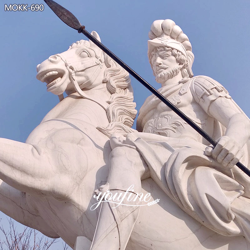Roman White Marble Warrior Statue