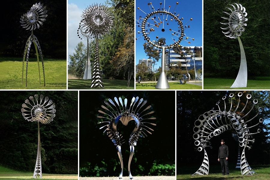 Stainless steel kinetic sculpture