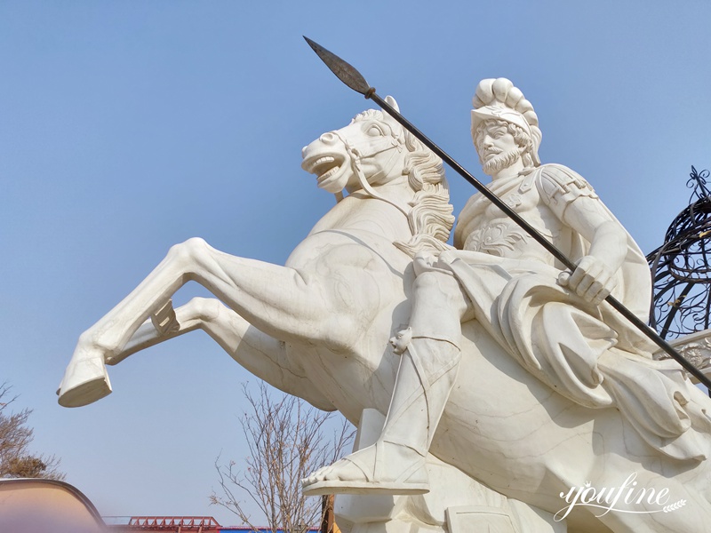 roman Warrior Statue with Horse