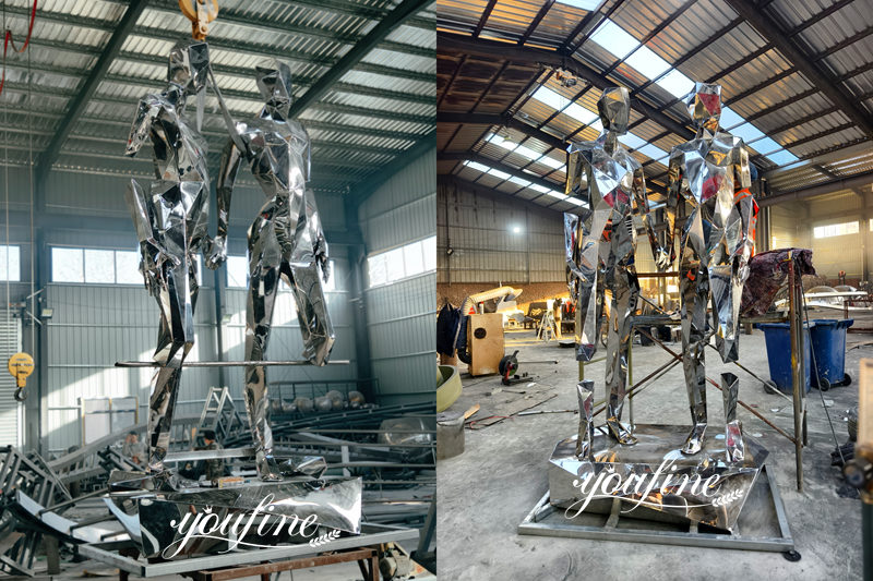 large metal figure sculpture production