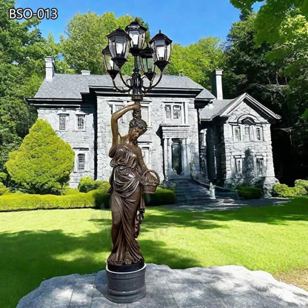 antique bronze lady lamp