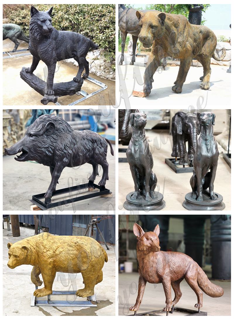 broze life size animal statue