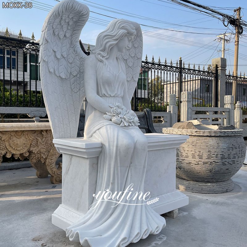 marble angel statues headstone for sale