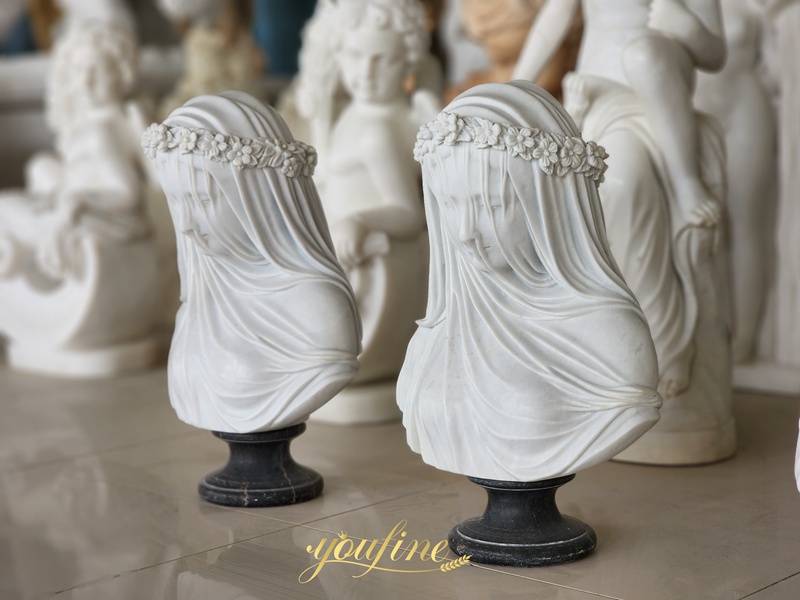 marble viled lady bust