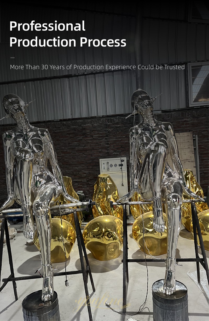 metal abstract figure sculpture - stainless steel human sculpture - YOUFINE