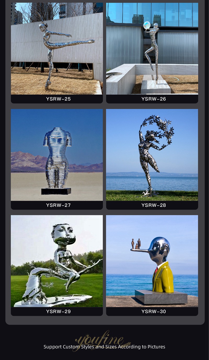 metal abstract figure sculpture - stainless steel human sculpture - YOUFINE